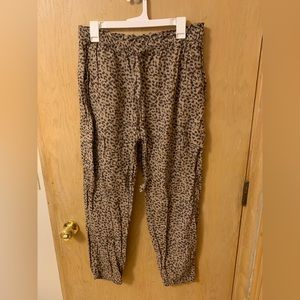 Aerie linen cheetah joggers